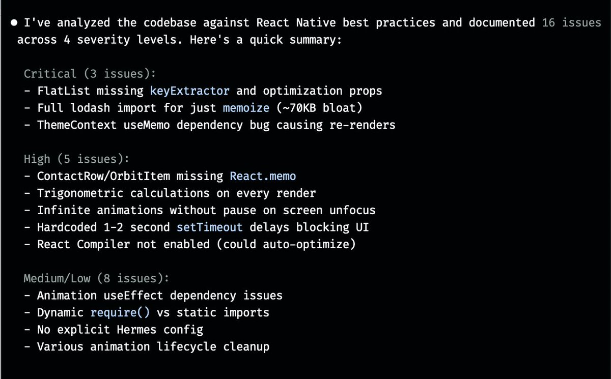 Trying out <a href="/callstackio/">Callstack Engineers</a>'s agent-skills. Today is refactoring day