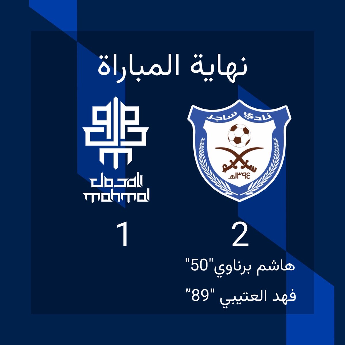 Sajir_FC's tweet photo. 🔺نهاية مباراة 
ساجر والمحمل بفوز ساجر  ١/٢ https://t.co/UTrtRTB5E2