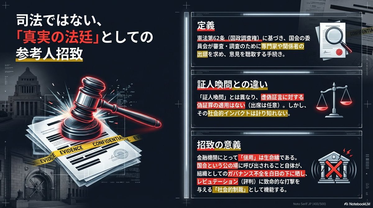 investscamjp's tweet photo. 参考人招致ってどういうことかをまとめてみました https://t.co/mHdSinqHRw