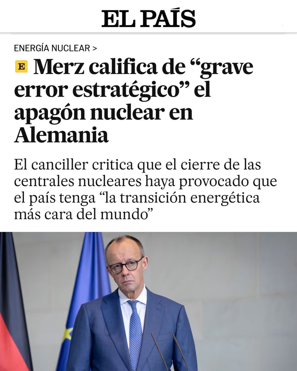 Durante años, Alemania fue el gran referente del movimiento antinuclear, también en España. Se la citaba como modelo moral y energético, como si cerrar centrales fuera una decisión valiente y visionaria. He debatido innumerables veces con quienes defendían ese camino y pedían