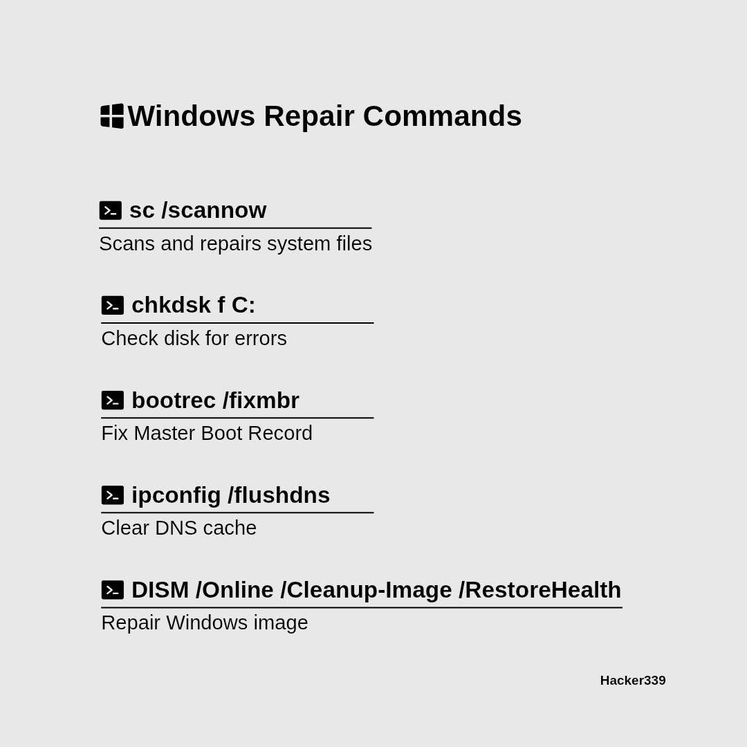 Windows Repair Commands