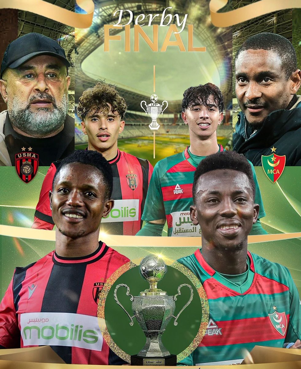 MickyJnr__'s tweet image. Coming up at 5PM — Algerian Super Cup Final 🇩🇿

MC Alger v USM Alger

Rulani Mokwena vs Abdelhak Benchikha

Kipré vs Che Malone

Algiers is ready. Bragging rights are on the line. One trophy. One winner.

Who’s taking it home? 👀

#AlgerianFootball
#SuperCup
#AfricanFootball