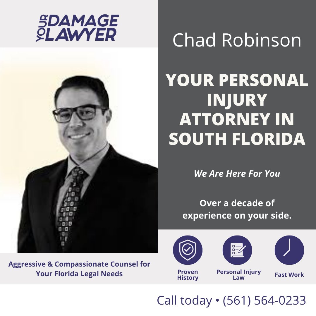 You’re more than a case number. You’re a person who deserves clarity, support, and peace of mind. Chad Robinson is here to help you move forward with confidence.

#YourDamageLawyer #JusticeForYou #InsuranceClaimHelp #PersonalInjuryLawyer #LawyersWhoCare #FloridaLawyer