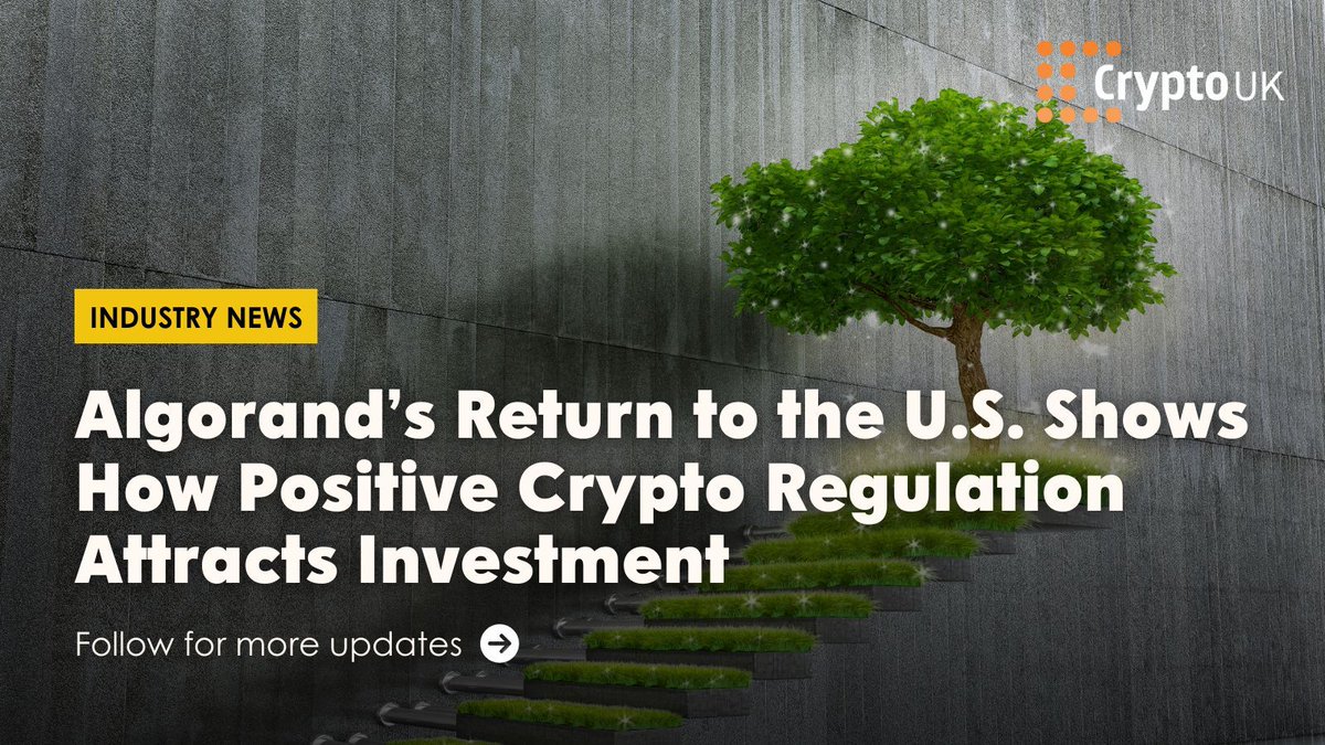 Crypto investment follows clarity and confidence — and the latest moves by  @AlgoFoundation show just how true that is. The Algorand Foundation has  announced it is relocating its headquarters back to the