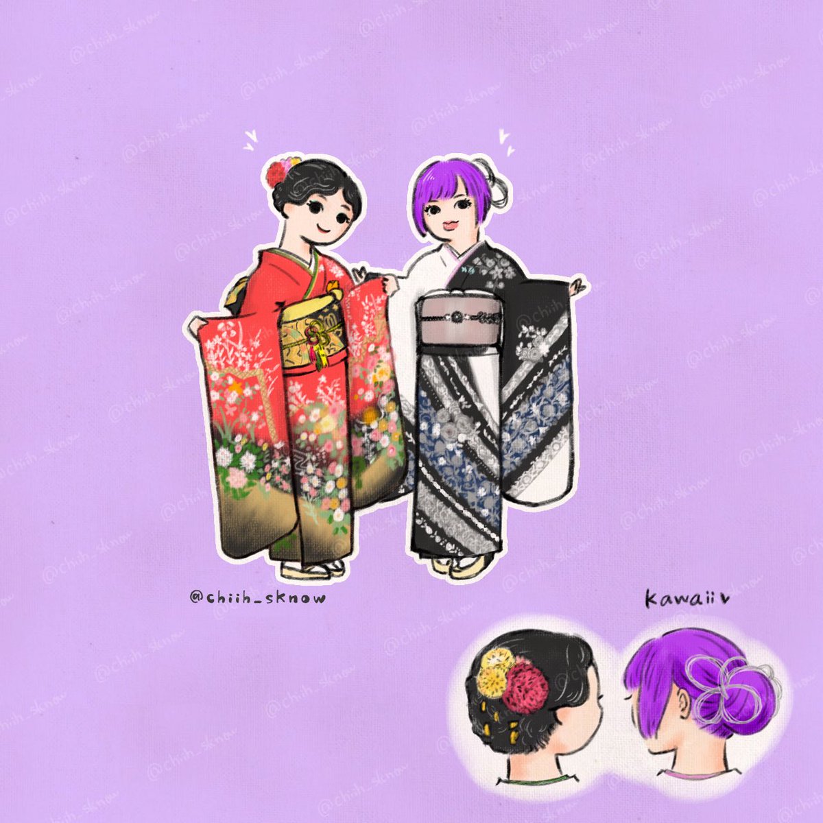 コハルちゃんナオコちゃん成人おめでとう💞
#HANA_FANART