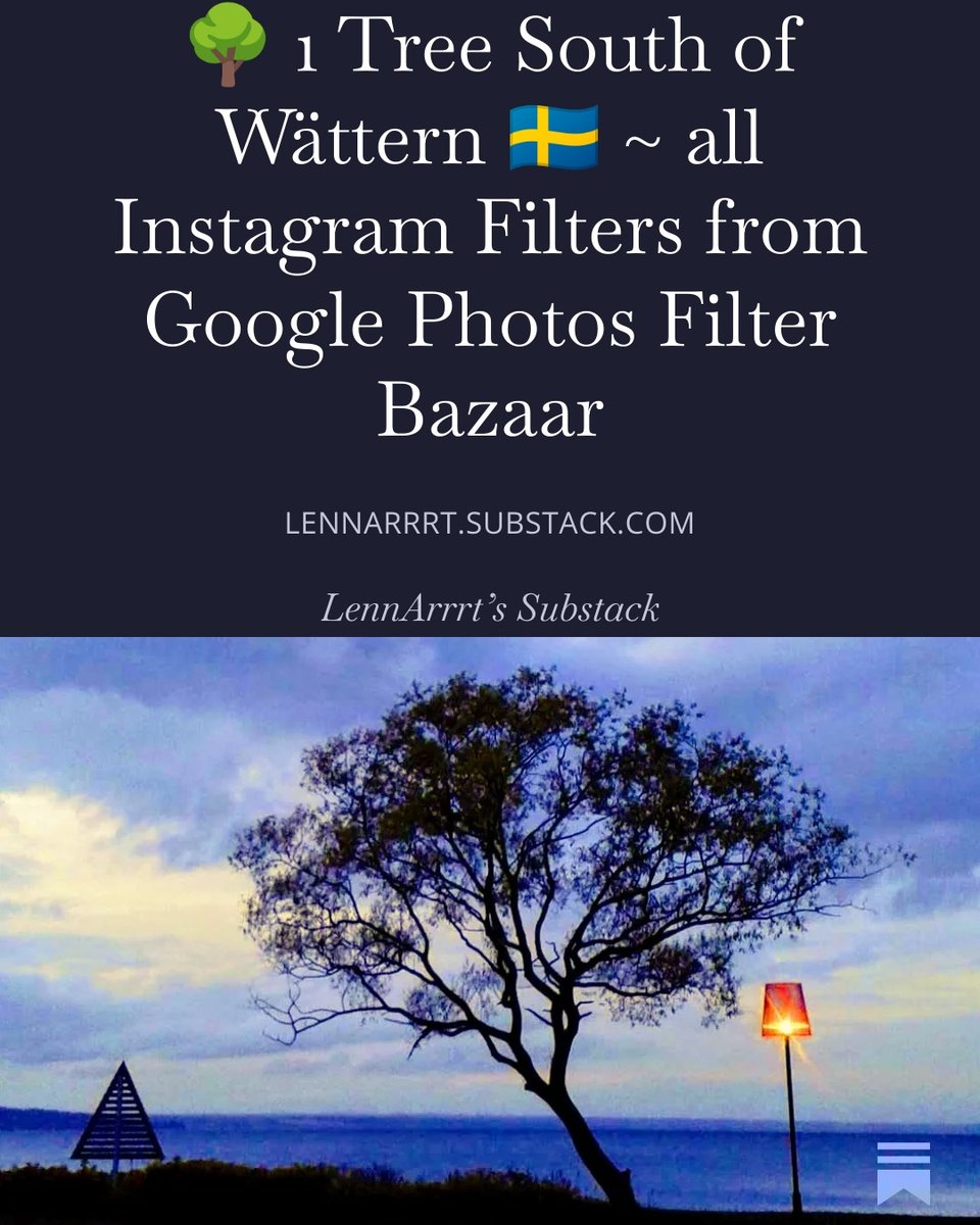 MiniUtbildning's tweet image. 🌳 1 Tree South of Wättern 🇸🇪 ~ all @instagram Filters from @googlephotos Filter Bazaar
a PhotoEssay, album 60 | (txt: English 🇬🇧)

open.substack.com/pub/lennarrrt/…

#1Tree #ToC mellyrn.se/futo/