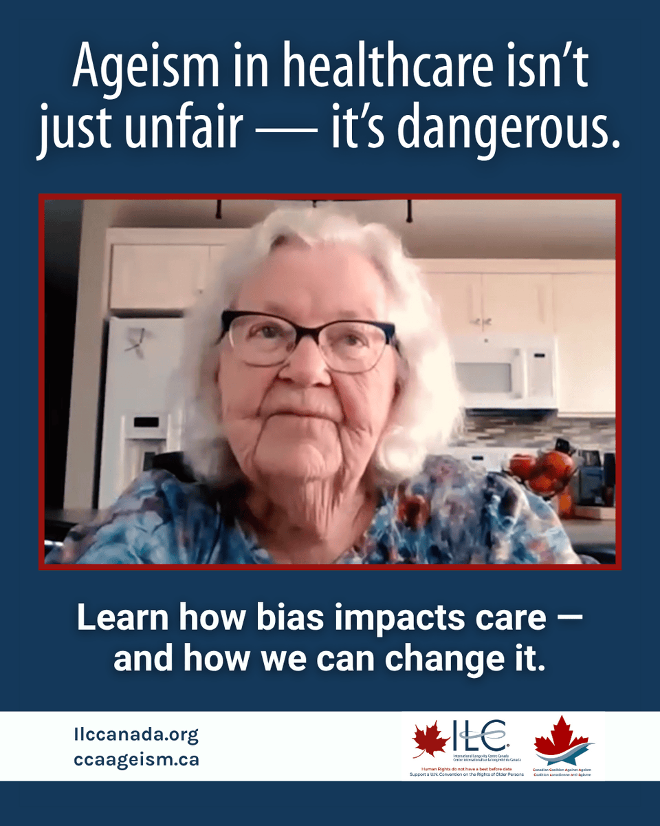 ILCCanada's tweet photo. Older adults deserve care that values quality of life—not dismisses it.
Ageism in healthcare causes real harm.
🩺 Watch and ask: What kind of care would you want in your later years?
https://t.co/b8zW0cwoSi

@CanAgeSeniors @SEHealth_SEHC
#EndAgeism #HealthEquity #RespectEveryAge https://t.co/kAVdZ1zZ7K