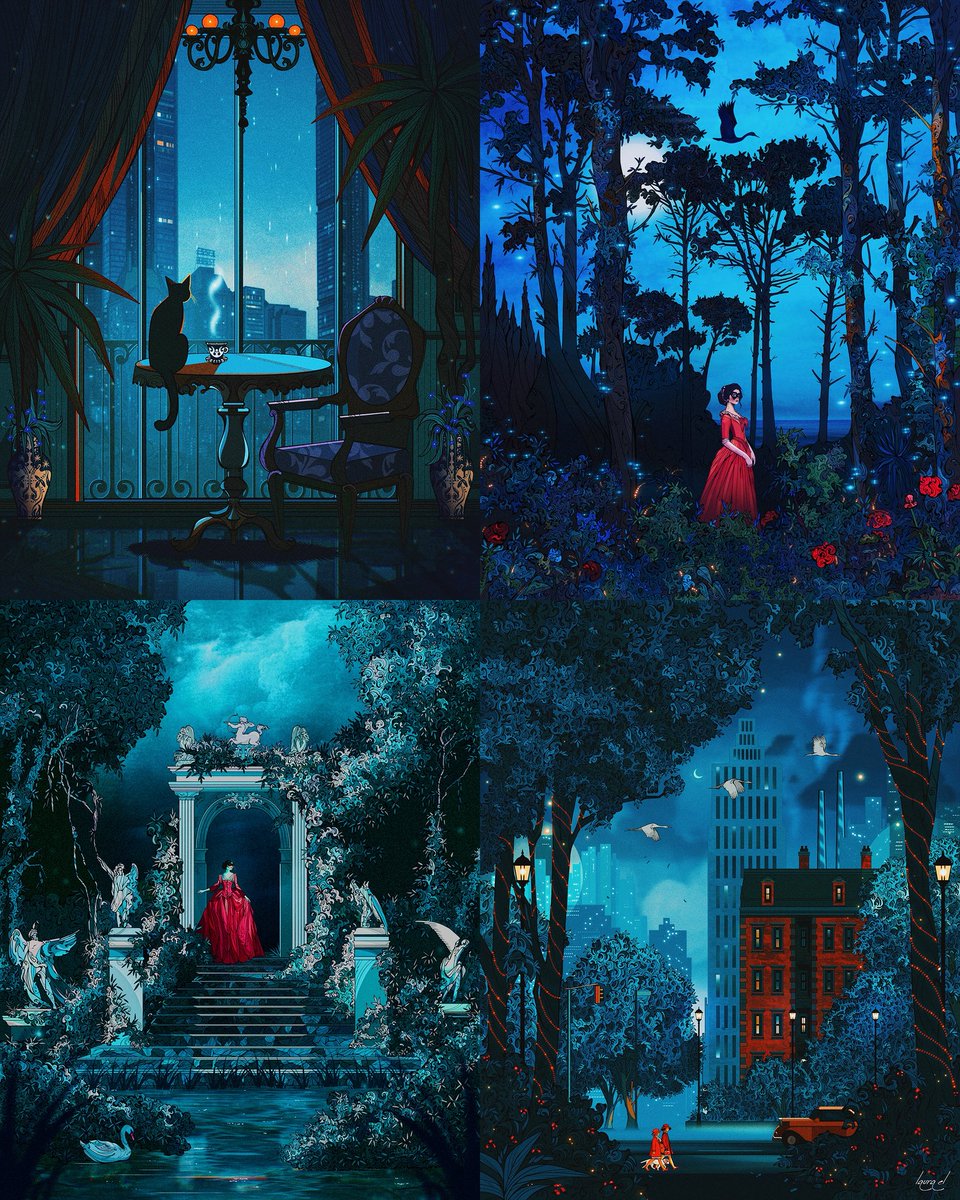 Saturday Blues. 
I’ve tried to move away from this palette before, but I always end up back here.

There’s a mood in these deep teals and midnights that feels more like 'me' than any other color. These are four of my favorites.