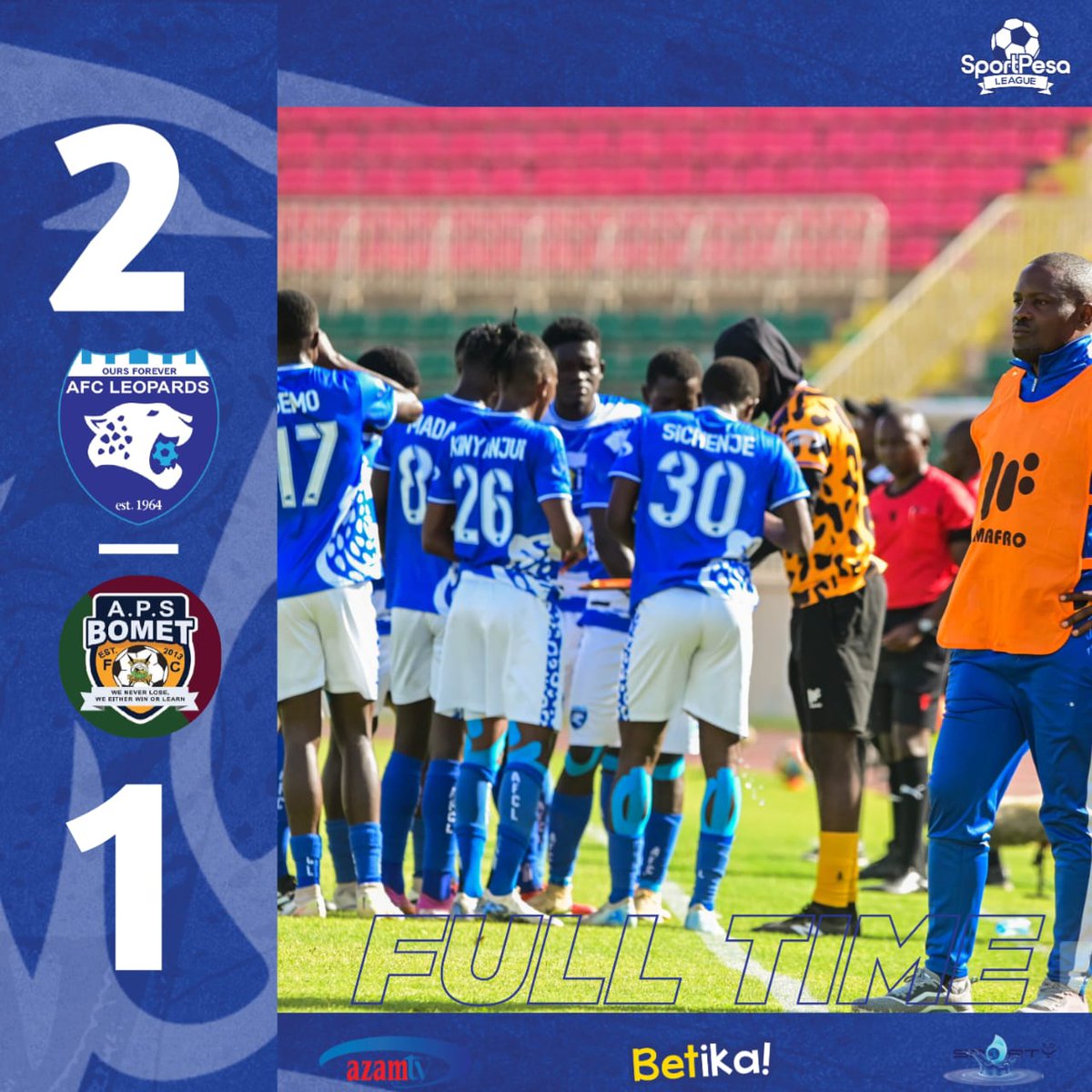 AFCLeopards's tweet image. 𝐅𝐔𝐋𝐋 𝐓𝐈𝐌𝐄 

#𝐋𝐞𝐨𝐩𝐚𝐫𝐝𝐬𝐕𝐬𝐀𝐏𝐁𝐨𝐦𝐞𝐭 | #𝐓𝐰𝐞𝐧𝐝𝐞𝐆𝐚𝐦𝐞

𝐀𝐅𝐂 𝐋𝐞𝐨𝐩𝐚𝐫𝐝𝐬 2️⃣ 𝐀𝐏𝐒 𝐁𝐨𝐦𝐞𝐭 1️⃣

#𝐈𝐧𝐠𝐰𝐞𝐍𝐚𝐁𝐞𝐭𝐢𝐤𝐚  #𝐎𝐮𝐫𝐬𝐅𝐨𝐫𝐞𝐯𝐞𝐫  #𝐈𝐍𝐆𝐖𝐄