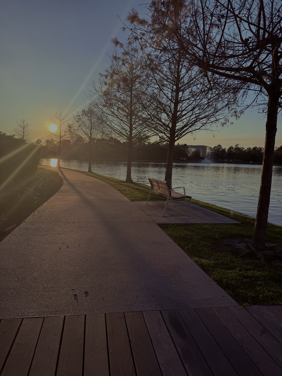 sunset walks before spin always heals me 🤍