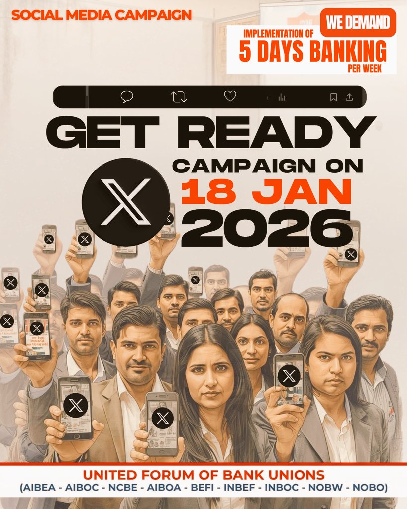 X campaign on 18th January 2025 for the implementation of 5 Days Banking 
#5daysbankingnow
#5daysbanking 
#UFBU
#AIBOA