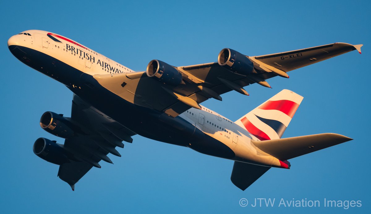 Got quite lucky whilst at <a href="/WindsorRaces/">Windsor Racecourse</a> yesterday to get <a href="/British_Airways/">British Airways</a> A380-841 G-XLEI operating as BA269 to <a href="/flyLAXairport/">LAX Airport</a> departing in some gorgeous sunset light.