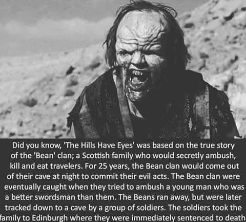 Sawney bean clan was from livingston bathgate 😳