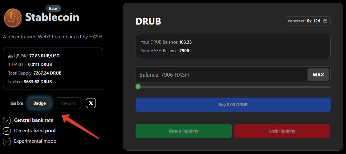 DRUBcoin's tweet photo. 🐻DRUB-stablecoin @DRUBcoin

Join the quest and become part of the DRUB community🪵

🥮Rewards:
▫️DRUB role
▫️Hashcoin - claimable now
▫️NFT for the upcoming AirDrop
💼Complete the Galxe quest:
 https://t.co/7qhvqvn6ZO
🏈Retweet and join!
#DRUB #Stablecoin #Base #Galxe #Airdrop https://t.co/P8mdQxaUe2