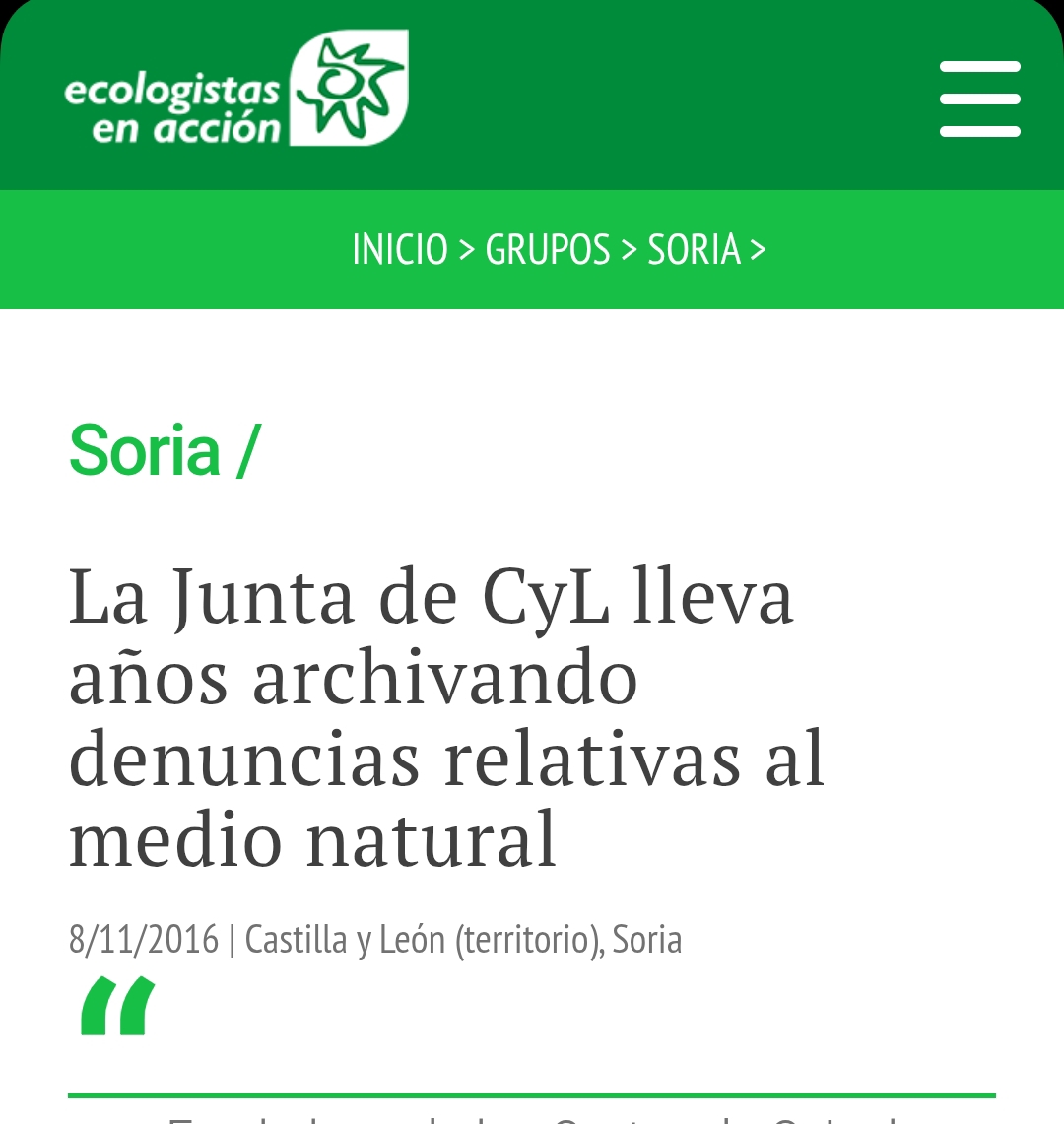 En 2016 Ecologistas en Acción ya denunciaba que la Junta de Castilla y León archivaba sistemáticamente denuncias de agresiones al medio ambiente. 10 años después la situación sigue exactamente igual.

Esto no es ineptitud ni falta de personal, es una decisión premeditada