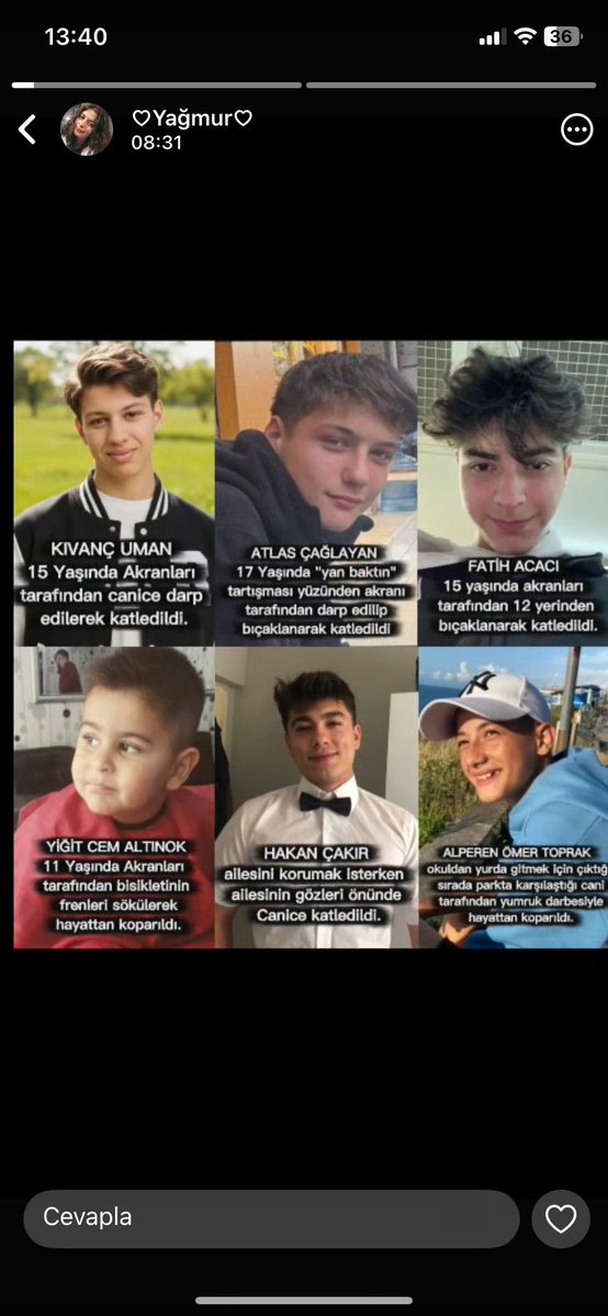 <a href="/fatiheryilmaz0/">Fatih Eryılmaz</a> Acılı anneler bir iki kişi değilki <a href="/derya_uman1234/">Derya Uman</a> <a href="/Derya02112024/">Derya Mutluay</a> <a href="/sevimgultekin17/">sevim Gültekin</a> <a href="/Huriyekaraman90/">Selçuk Karaman İçin Adalet</a> <a href="/ayseozkok57/">kadirozkokannesi</a> <a href="/batuhankurt3434/">BATUHAN KURT</a> <a href="/Gulsumzeynep28/">Gülsüm Sarıkaya #zeynepnazicinadalet</a> <a href="/SedefGler333035/">#sedefgüleriçinadalet</a> asiye atıcı -zuhal akman
<a href="/Baturhan0405/">Melek Gökbulut</a> 
<a href="/Murat_Duha67/">murat_duha_icin_adalet</a> 
<a href="/Yigiticinadalet/">Yiğit Cem için Adalet</a> 
<a href="/Fatma_karay30/">#aydınkarayıunutma</a> 
<a href="/BspinarrE/">#muhammet için adalet</a> …..