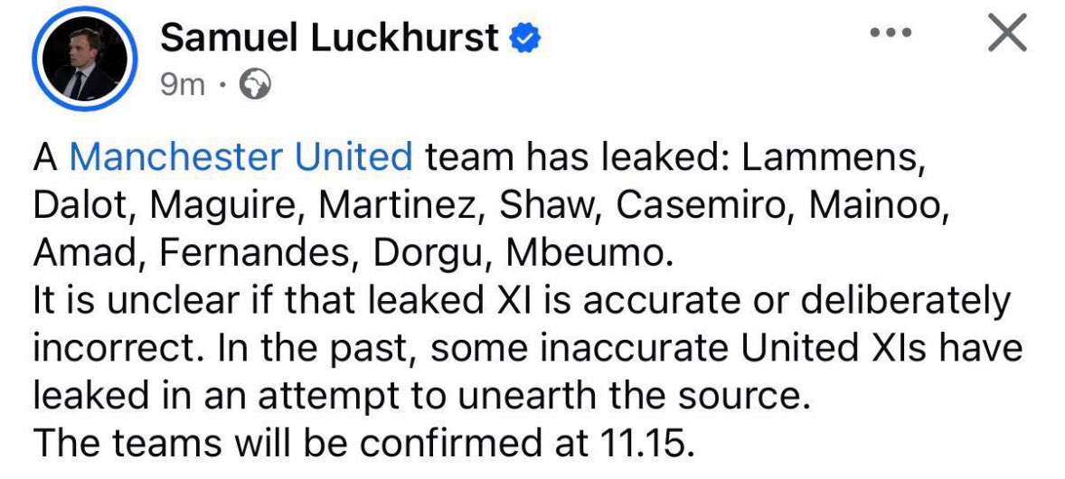 MufcWonItAll2's tweet image. Imagine being a Manchester United journalist and leaking the team on the morning of the Derby.

Ban him from Old Trafford @ManUtd