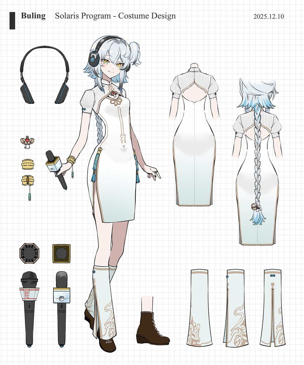 FLprayer's tweet image. 本日は番組放送おめでとうございました！🎉
鳴潮同人スペシャル番組『ソラリス・スーパーカップ™シリーズ』担当イラスト（卜霊、ショアキーパー、リューク・ヘルセン、ブラント）の、二次創作衣装デザインです🏆🎙
#Wutheringwaves #SolarisSupercupSeries #鳴潮