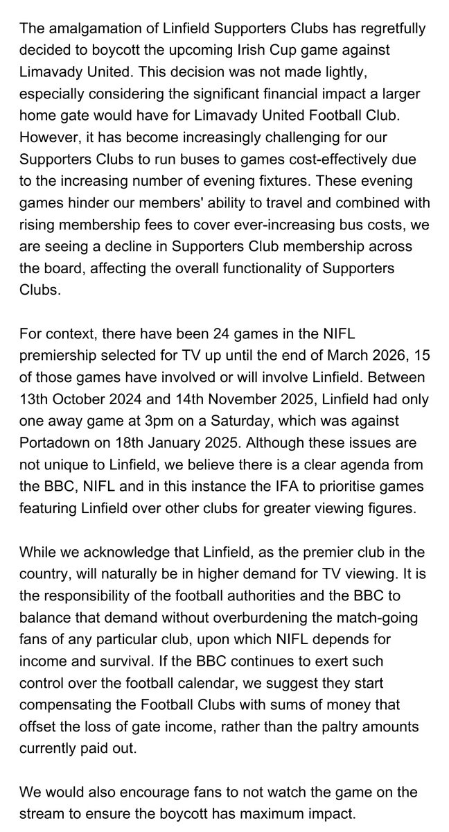 Jubilee Linfield Supporters Club tweet media