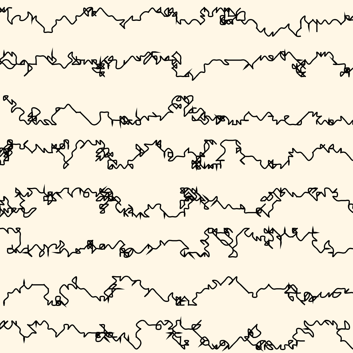cinodarielli's tweet photo. #genuary18 - Unexpected path. Draw a route that changes direction based on one very simple rule
Inspired by Manfred Mohr's P-021
#genuary #genuary2026 https://t.co/csJ96Pu791