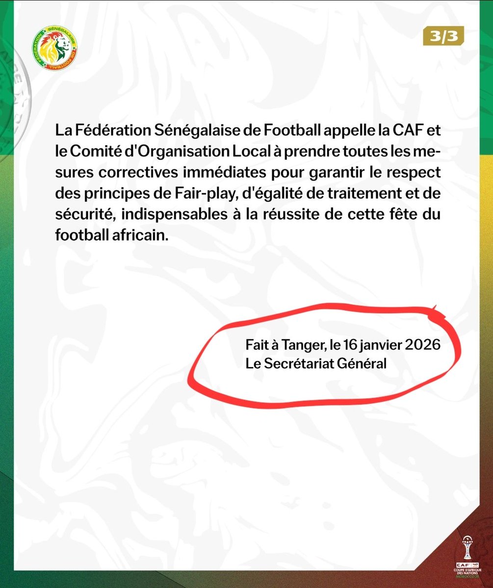 bedjosessien's tweet image. AFCON 2025

Senegal 🇸🇳 FA officials must take blame for the hundreds of fans who joined them upon their arrival in Rabat ahead of the big final against Morocco 🇲🇦. 

It is wrong to release a press statement on social media openly stating the venue and time of arrival of the…
