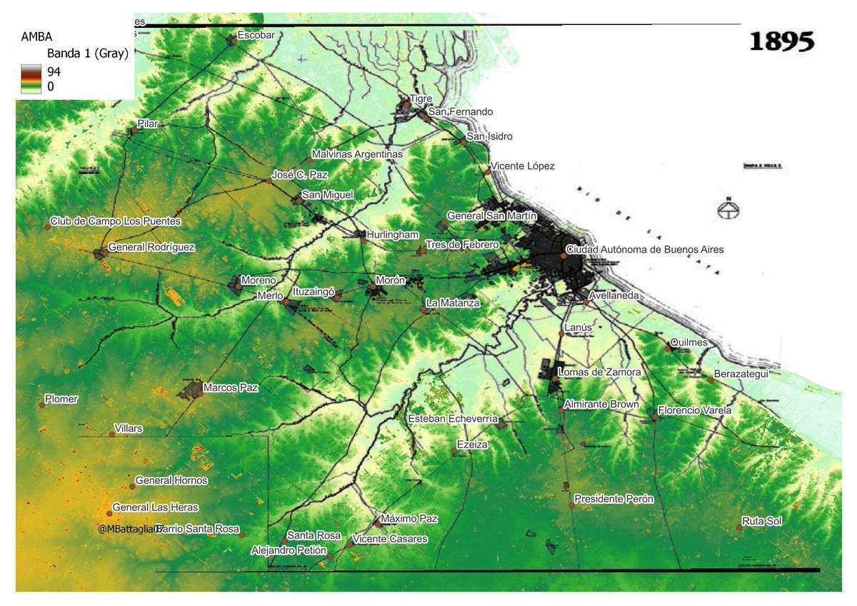 MBattaglia07's tweet image. ¿Cómo era el Gran Buenos Aires, antes de su urbanizacion? 🏛🇦🇷

En 1895 el espacio urbano se desarrollaba en lo que era la vieja Cdad. de Buenos Aires 🚢⚓️ y lo que era el Partido de Flores y Belgrano. 

El resto, pueblos ruales 🐄🌱 en las periferias del FFCC 🛤🚂.

Sigue ⬇️