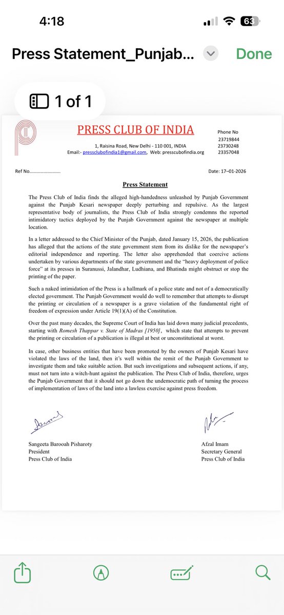 Press Club of India tweet media