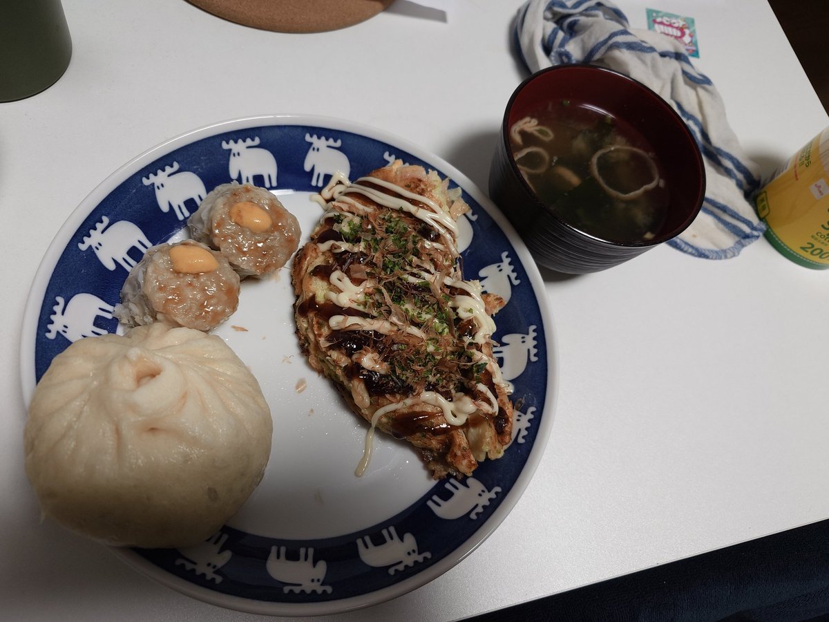 埼玉帰ってきてさっそく夕飯にお好み焼き作った😋　豆腐とせん切りキャベツと卵で作れるからめちゃかんたん✨