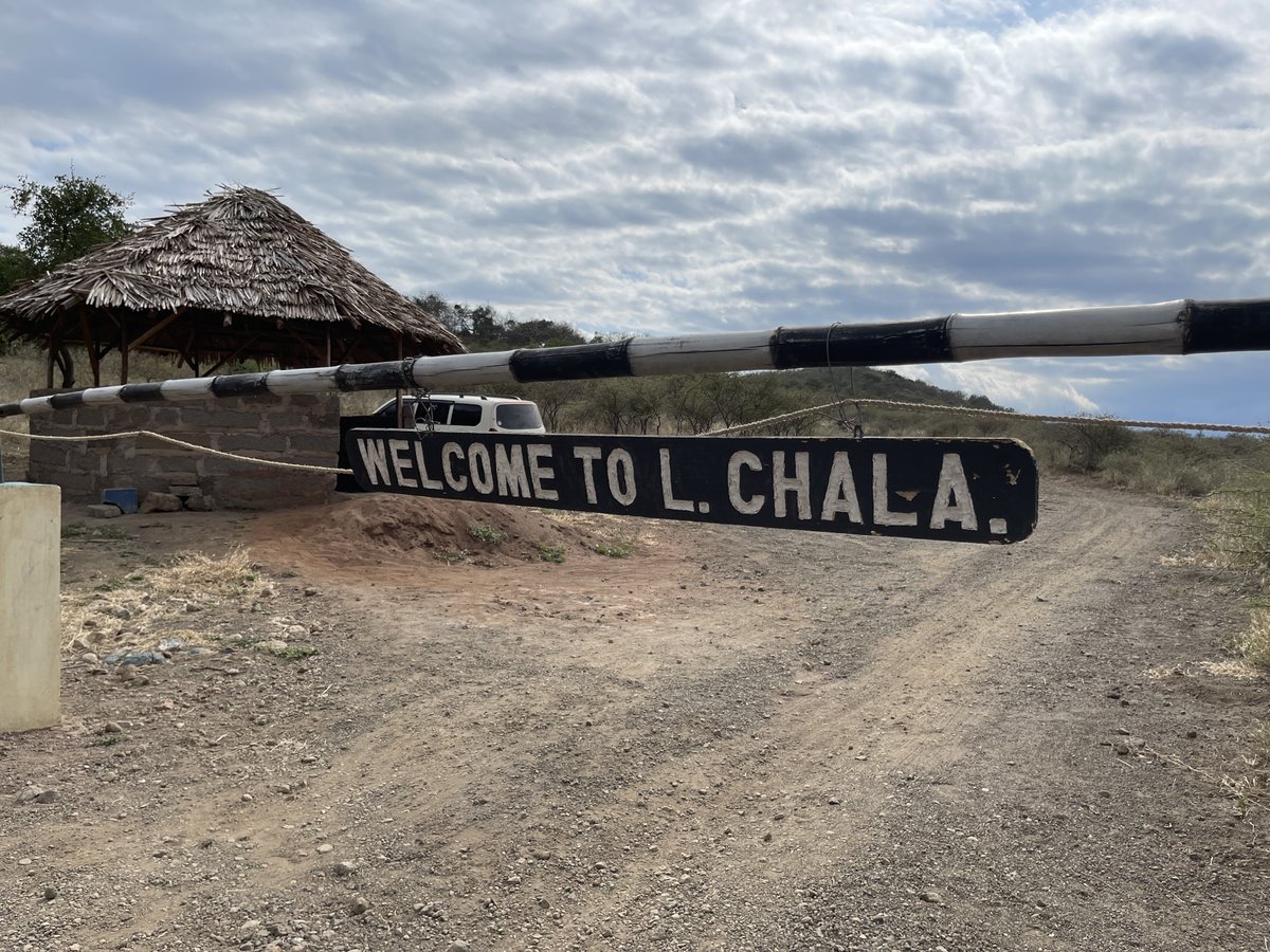 Moseax's tweet photo. With the boyz at the shores of Lake Chala, one of the deepest crater lakes in Africa at about 100 meters deep! 
One side is in Kenya and the other side is in Tanzania! 
The lake is just like 5km from Taveta town . https://t.co/7WaBT05C29