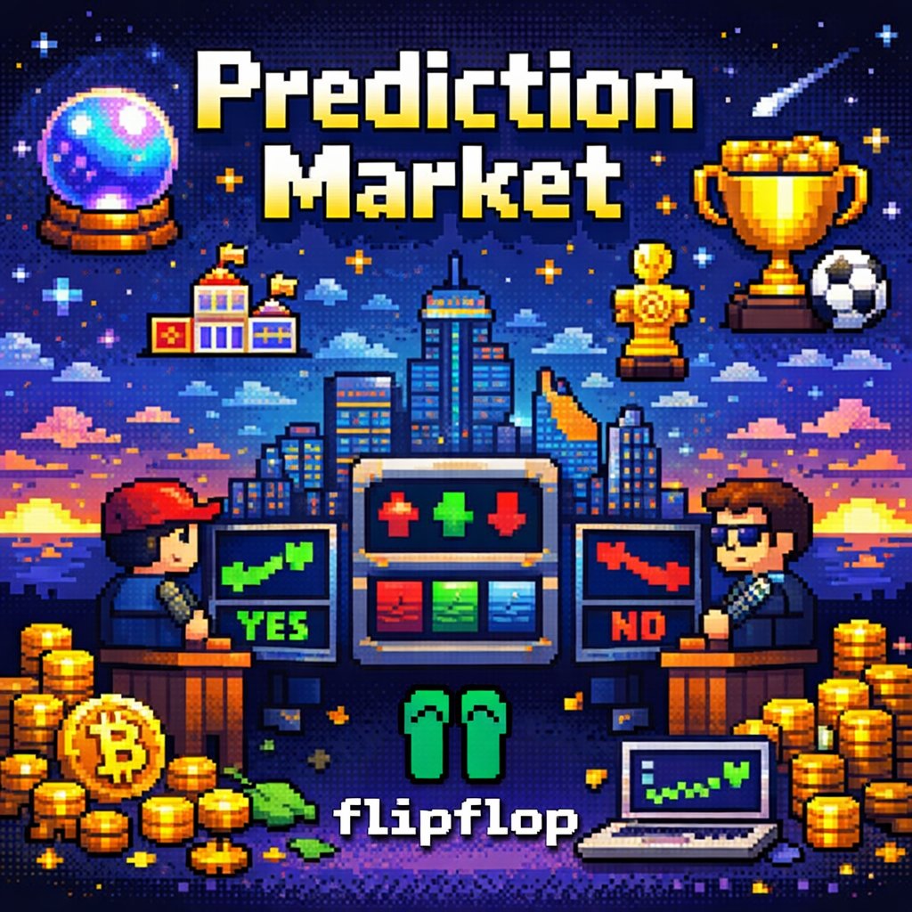 flipfloplaunch's tweet image. Prediction markets are shaping up to be one of Web3’s strongest narratives in 2026 🔮

From politics and culture to finance and sports, on-chain forecasting is turning attention into liquidity and participation.

With global events like the World Cup on the horizon, prediction…