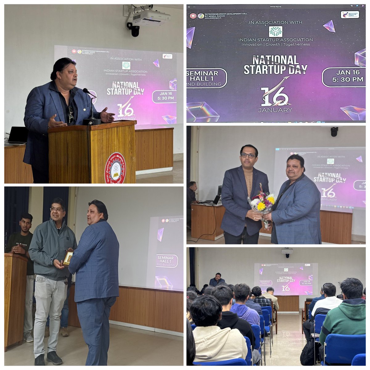 Panikikheti's tweet photo. @BhadraRathin  was honrd. By @BITMesra_Ranchi , on the occasion of the 10th #National #Startup Day celebration, organised in collaboration with the @IndianStartupA2  #ISUA
He addressed an august gathering of startups, entrepreneurs, faculty members, and professors. @startupindia https://t.co/XNeM4U9I3X