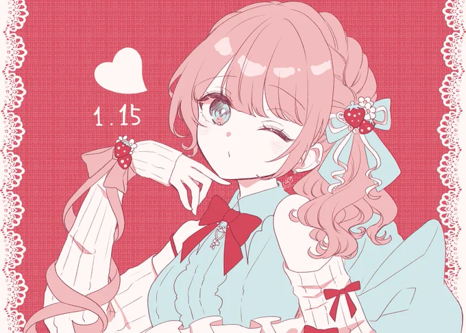 いちごの日(大遅刻) #オリジナル #OC