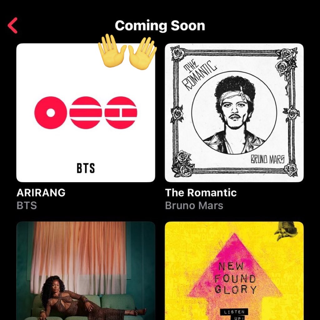 boracitybrc's tweet image. Please, beware of the difference between the ‘Coming Soon’ section on Apple Music and the ‘Top Pre-Adds’ Chart. 

Most fbs got confused, so they’re spreading incorrect info (not on purpose).

If you notice any fb spreading the wrong one, please let them know in the comments!