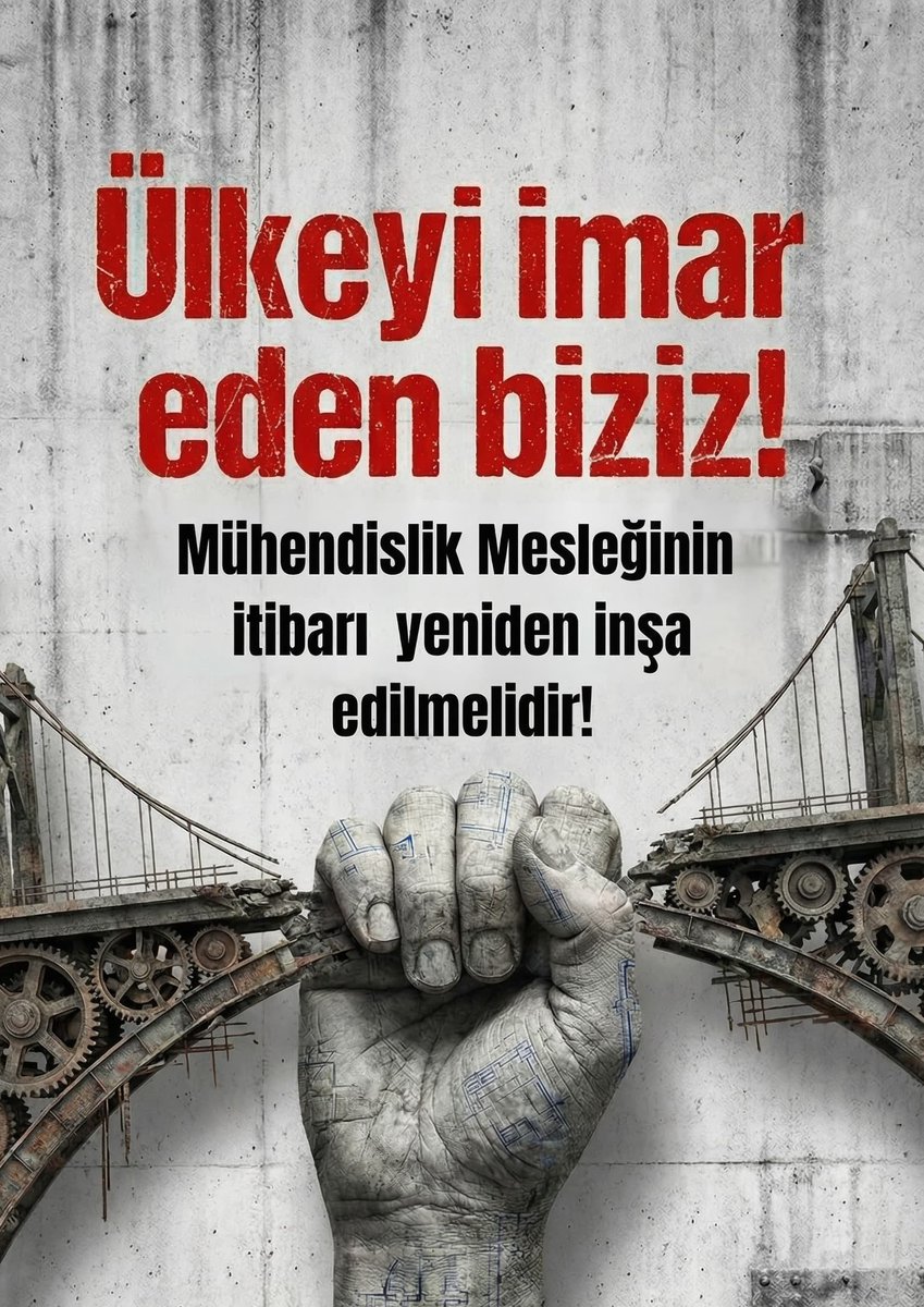 Ucuz mühendislik, pahalı felaket demektir. #MeslekKanunuŞart
<a href="/RTErdogan/">Recep Tayyip Erdoğan</a> <a href="/MDervisogluTR/">Müsavat Dervişoğlu</a> <a href="/eczozgurozel/">Özgür Özel</a> <a href="/erbakanfatih/">Dr. Fatih Erbakan</a> <a href="/umitozdag/">Ümit Özdağ</a> <a href="/dbdevletbahceli/">Devlet Bahçeli</a>