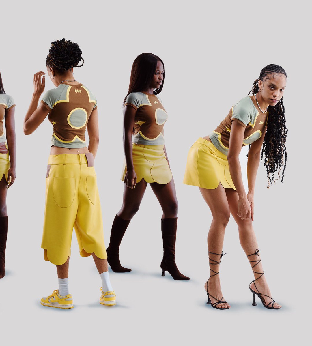 Bina baby tee and leather skirt🌼