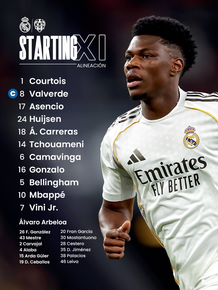 realmadridjapan's tweet image. 📋✅ 本日のスターティングメンバー！
🆚 @LevanteUD