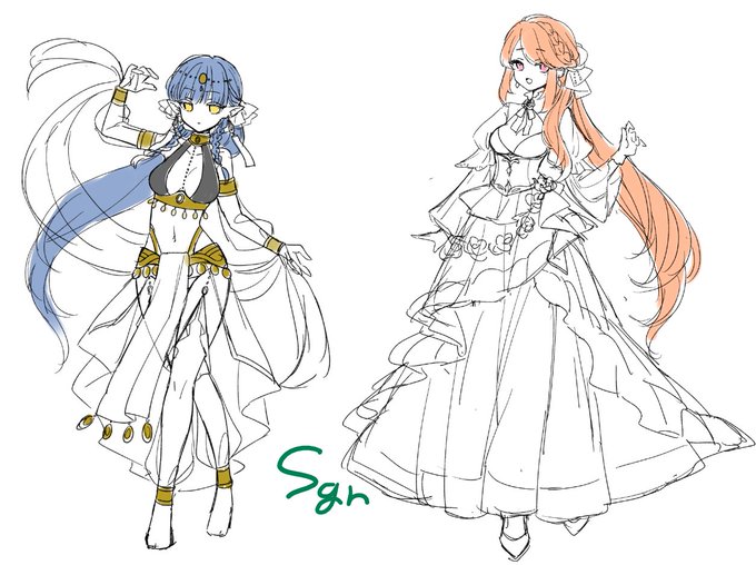 次はオーソドックス踊り子とご令嬢いきます 色も細部も未定だ 