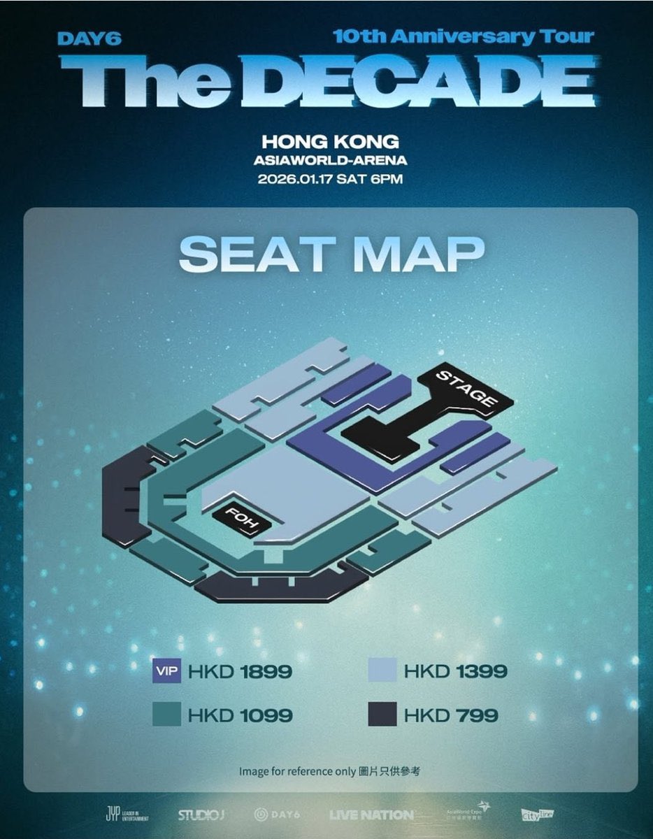 WTSDAY6 10th Anniversary Tour <The DECADE> in HK 
Don't miss the 10th-anniversary celebration! Selling tickets for:
1899 Zone (Best views
1099 Zone DM for price and seat details. Let's get you to the show
#DAY6 #데이식스 #DAY6inHK #THE_DECADE_HONGKONG #DAY6_10th_Anniversary_Tour