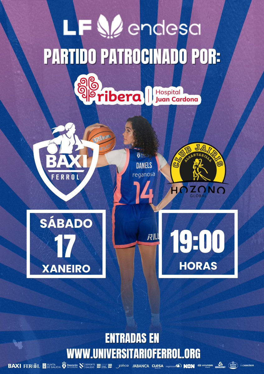🏀🔥 ¡Día de partido!
Hoy nos vemos a las 19:00 para animar al BAXI Ferrol 💙
¡Vamos equipo! 💪
