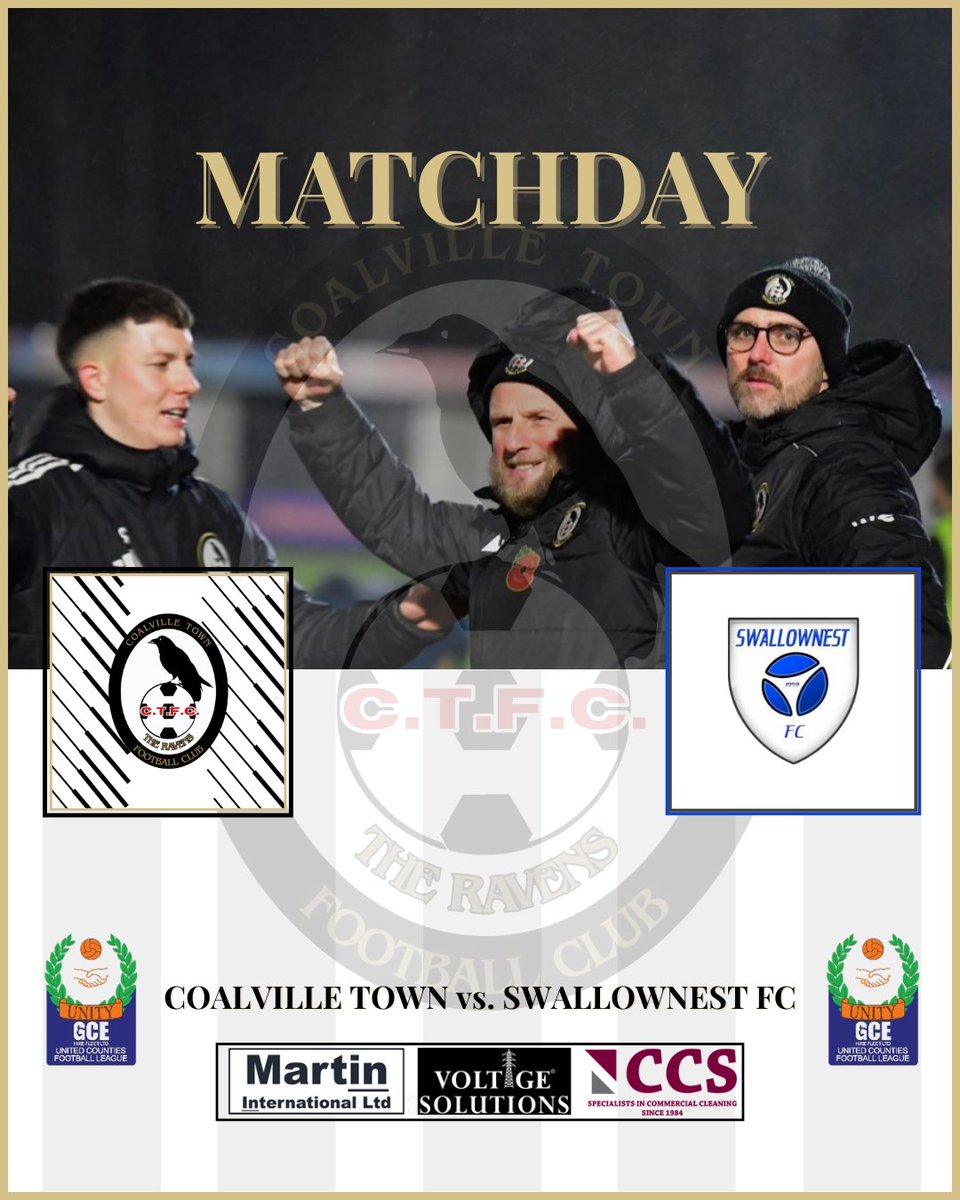 ⚫️⚪️ MATCHDAY ⚪️⚫️

Coalville are back on home soil this afternoon, taking on <a href="/Swallownest_fc/">Swallownest FC</a> at The Volt as they aim to claim another three points in the <a href="/utdcos/">UCL</a> Division One.

🕒 3:00pm KO
📍 The Voltage Solutions Stadium

#UpTheRavens