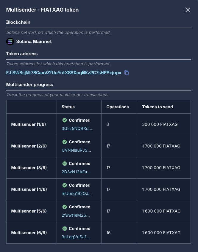 🚨 AIRDROP DONE !!🚨

Now stake at stake.smithii.io/fiatxsilver
For 2.2X or 120% rewards in 30 Days

and the right to get 150K of $fiatxGLD if you purchase 50K of $FIATxGLD 
CA: GN5ie7hcB4m95SoVrgHAc1L1ePCAFmobNhx6RFgRjupx

⚠️SELLERS of the AIRDROP will be BLACKLISTED⚠️
( would be