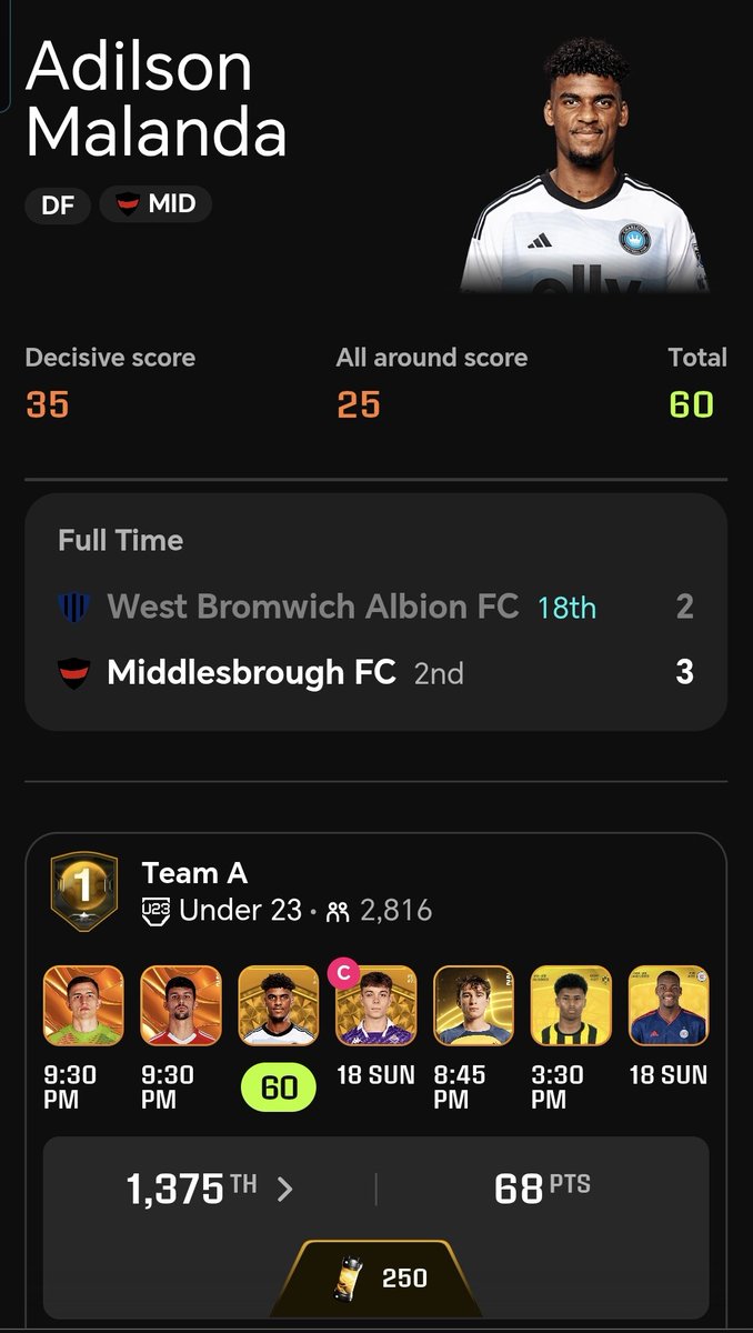 sorare__journey's tweet photo. Adilson #Malanda is having an immediate impact in #Championship 🗿
AA monster! 👾
Did well to wait and hold for his move to Europe, a rising defensive talent to watch! 🔍
#Sorare26 #RisingBallers https://t.co/lPeY0Y3y77