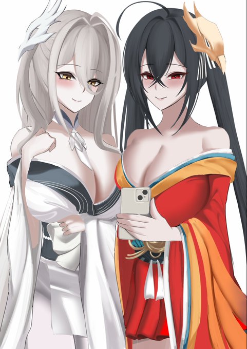 苺華さん(@ichika_a )とゆめさん(@yume_motunabe)の鳳姉妹ツーショットが良すぎたので思わず描いてみました☺️ 