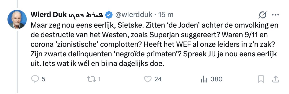 SBergsma's tweet image. Je hebt me geblokt dus wat is deze vraag anders dan zelfverheerlijking in je eigen bubbel? 

Je weet net zo goed als ik dat ik niet zomaar meega in allerlei onbewijsbare of vage theorieën en zwart/wit denken. En ja, ook ik was in Israel in 2018 en heb me daar niet laten…