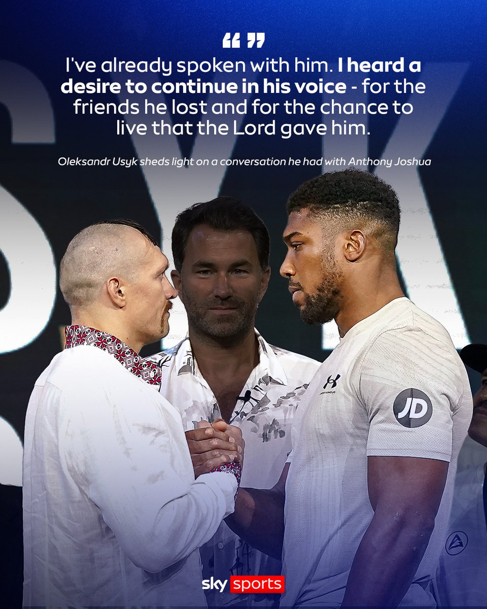 Oleksandr Usyk says a conversation he has had with Anthony Joshua since the Brit survived a fatal car crash in Nigeria has convinced him that his heavyweight rival has "a desire to continue" fighting.