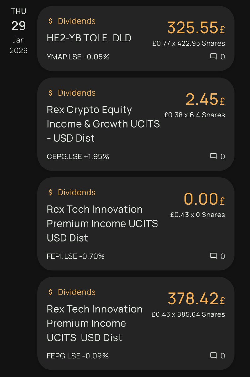 The next income I am expecting from my portfolio. Monthly payers $YMAP  $CEPG $FEPG @hanetf