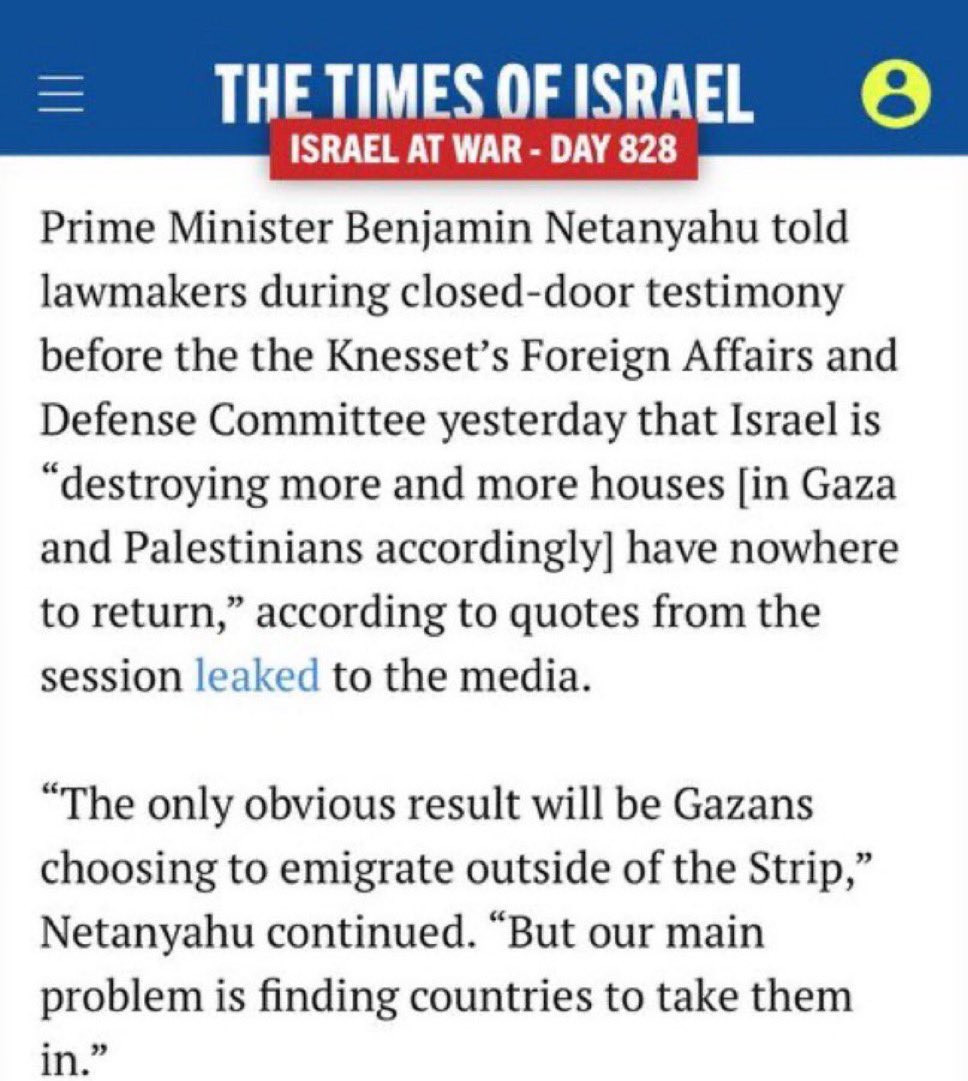 Imagine AFTER a ceasefire the West still play along to saying it exists...

Imagine AFTER committing GÊŃ0C1DÊ (a word you can't type on X)..

Imagine AFTER openly admitting your real objective.. 

Your worry isn't the world realising you lied to slaughter, but how to expel them