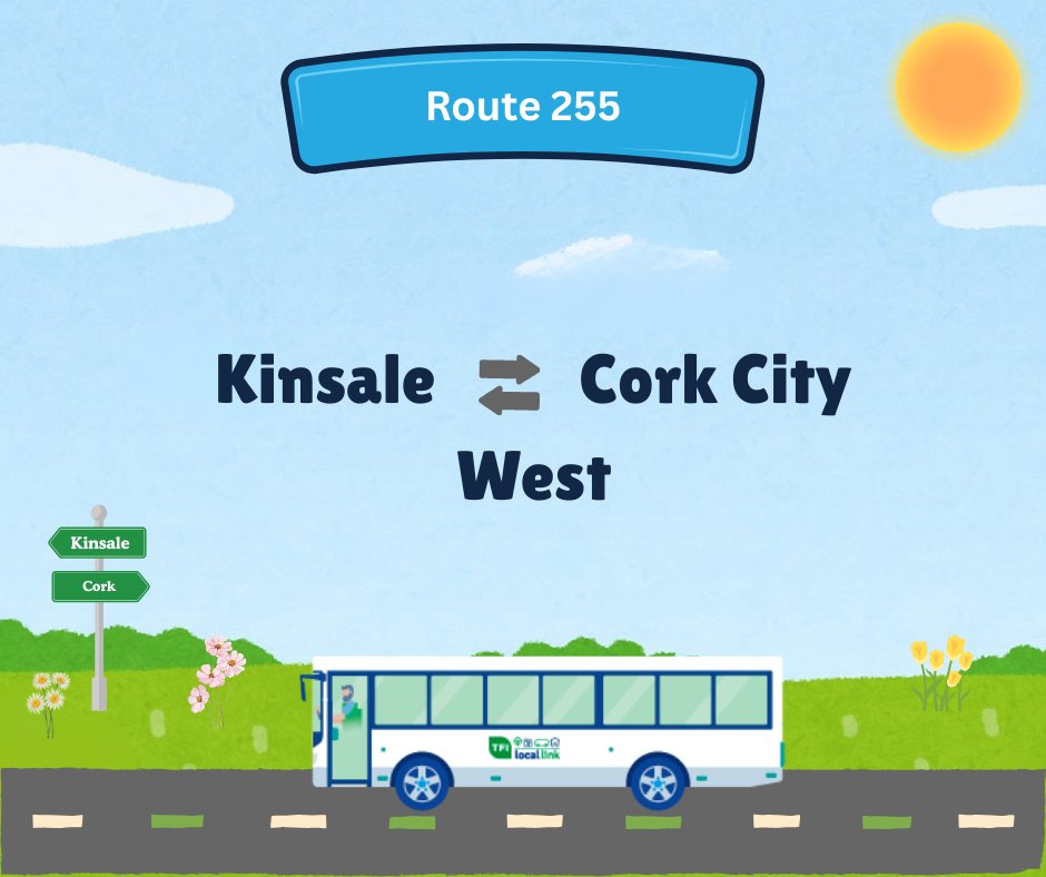 LocalLinkCork's tweet image. 🚍 Route 255 Kinsale - Cork West 🚍
Local Link Cork operates a service between Kinsale - Cork West.   This service operates Monday to Sunday,  with services running four times daily. 
For more routes and times, Please visit our website -  locallinkcork.ie