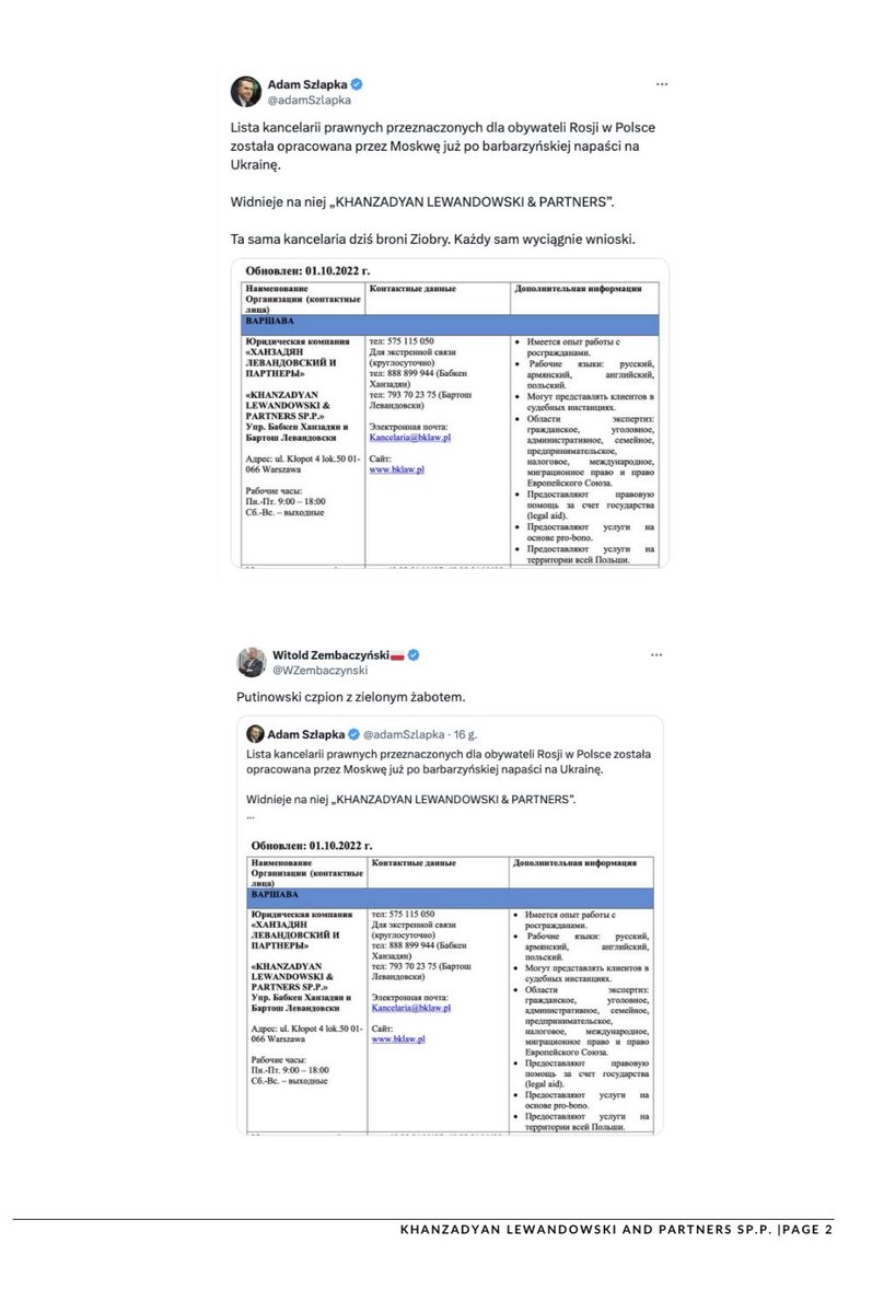 ❗️Skoro większość rządząca zaczęła skoordynowaną akcję dyskredytowania mnie w oczach opinii publicznej i wystawiła mi piłkę, to bezwzględnie to wykorzystam.

Właśnie do Komisji Monitoringowej Zgromadzenia Parlamentarnego Rady Europy trafiło pismo (2 pierwsze strony poniżej)