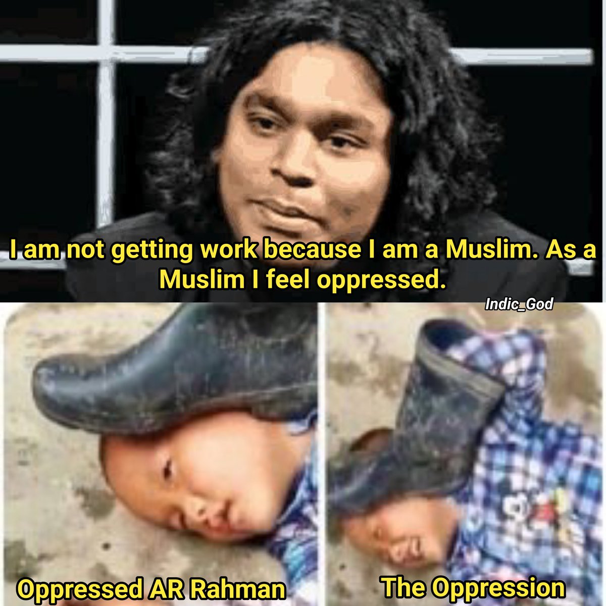 Indic_God's tweet photo. So AR Rehman joins the victim card brigade of Converted Muslims 🤲😌 https://t.co/kl7IAURpZK